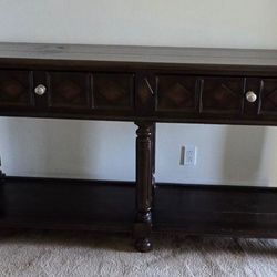 Dark Brown Sturdy Table Console/entry Table