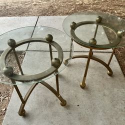 Glass End Table Set 