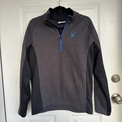 Spyder fleece lined 3/4 zip up pull over jacket size L