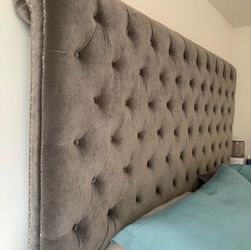 Ashley’s Furniture 6’ Tall King Bed Frame Gray