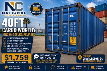 40FT Cargo Worthy Shipping Container – Charleston, SC – $1,759