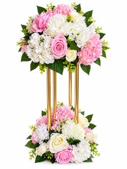 Tall Gold Stand Artificial Flower Centerpiece