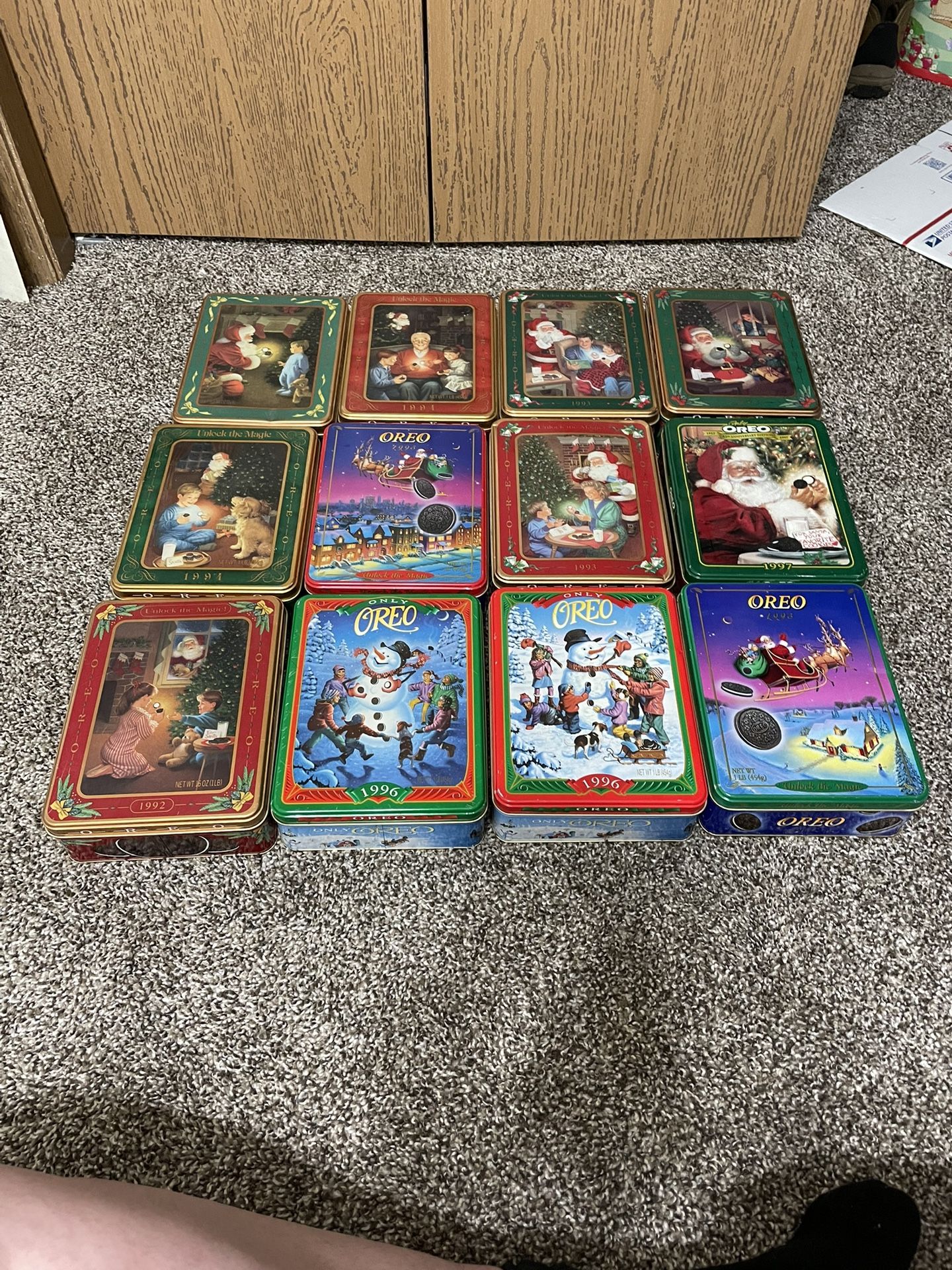 Lot Of Oreo Christmas Tins