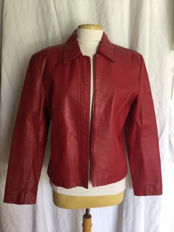 Red leather jacket