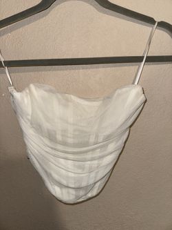 Ootdfash white corset-style top,