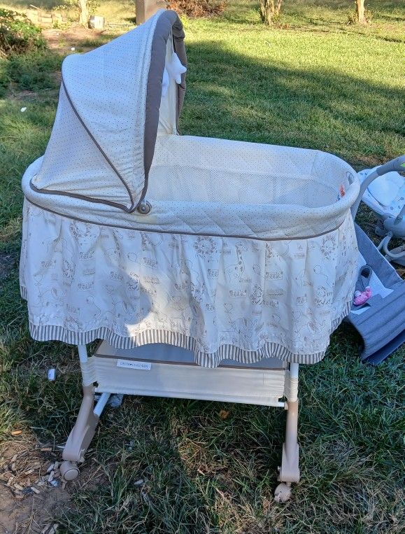 Baby Bassinet on Wheels with Storage