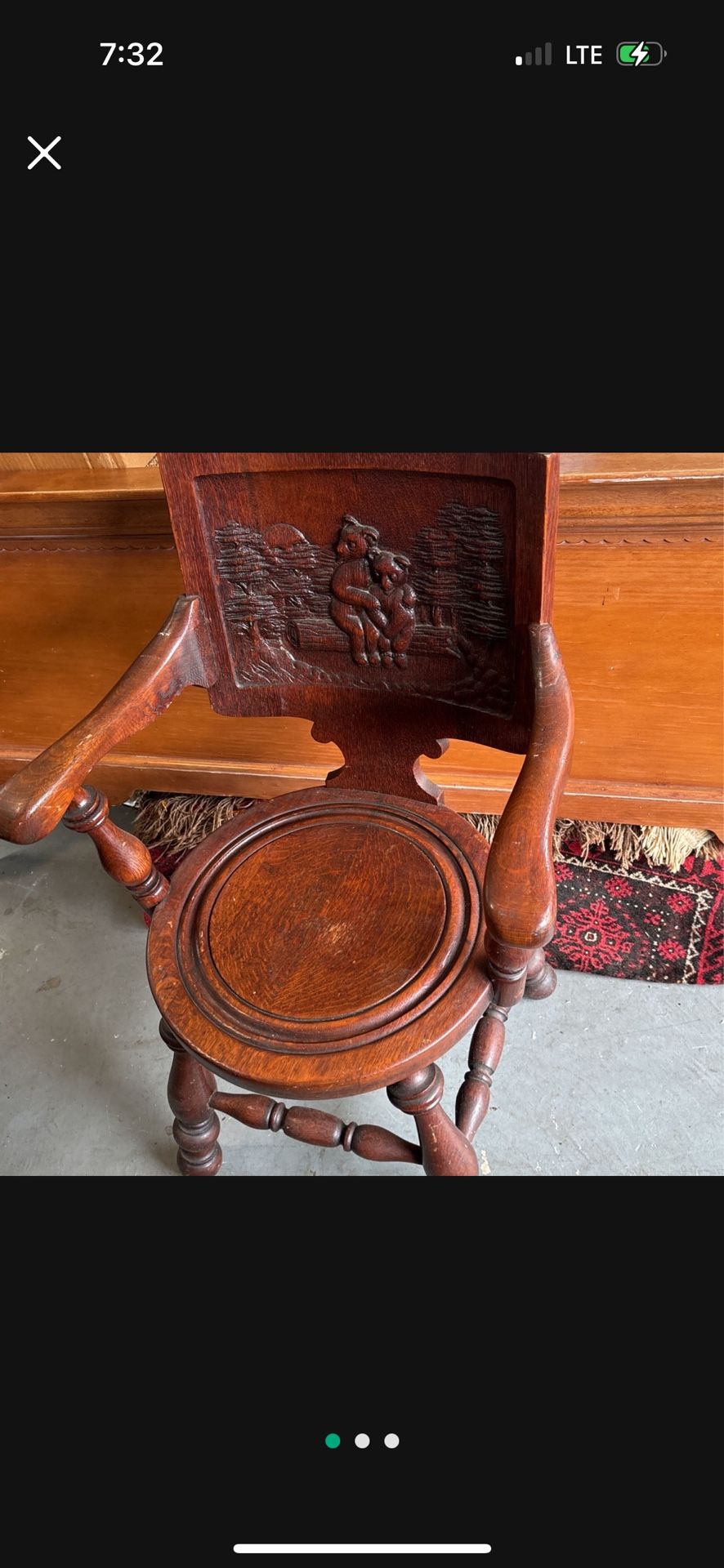 Antique Oak Figural ArmChair by George Arndt