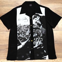 Elvis Presley by Steady Big Graphic AOP Dress Button Up USA Made Shirt Mens L