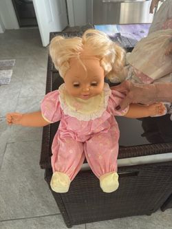 Vintage Baby Doll with Pink Floral Outfit