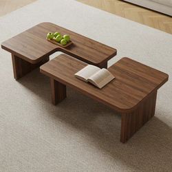 Brand In Box!
💥Solid Mid Century Modern Wood Coffee Table Free Adjustable Side Table, 2 Pieces