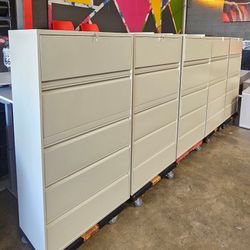 Uline- 5- Drawer Lateral Cabinets With Keys