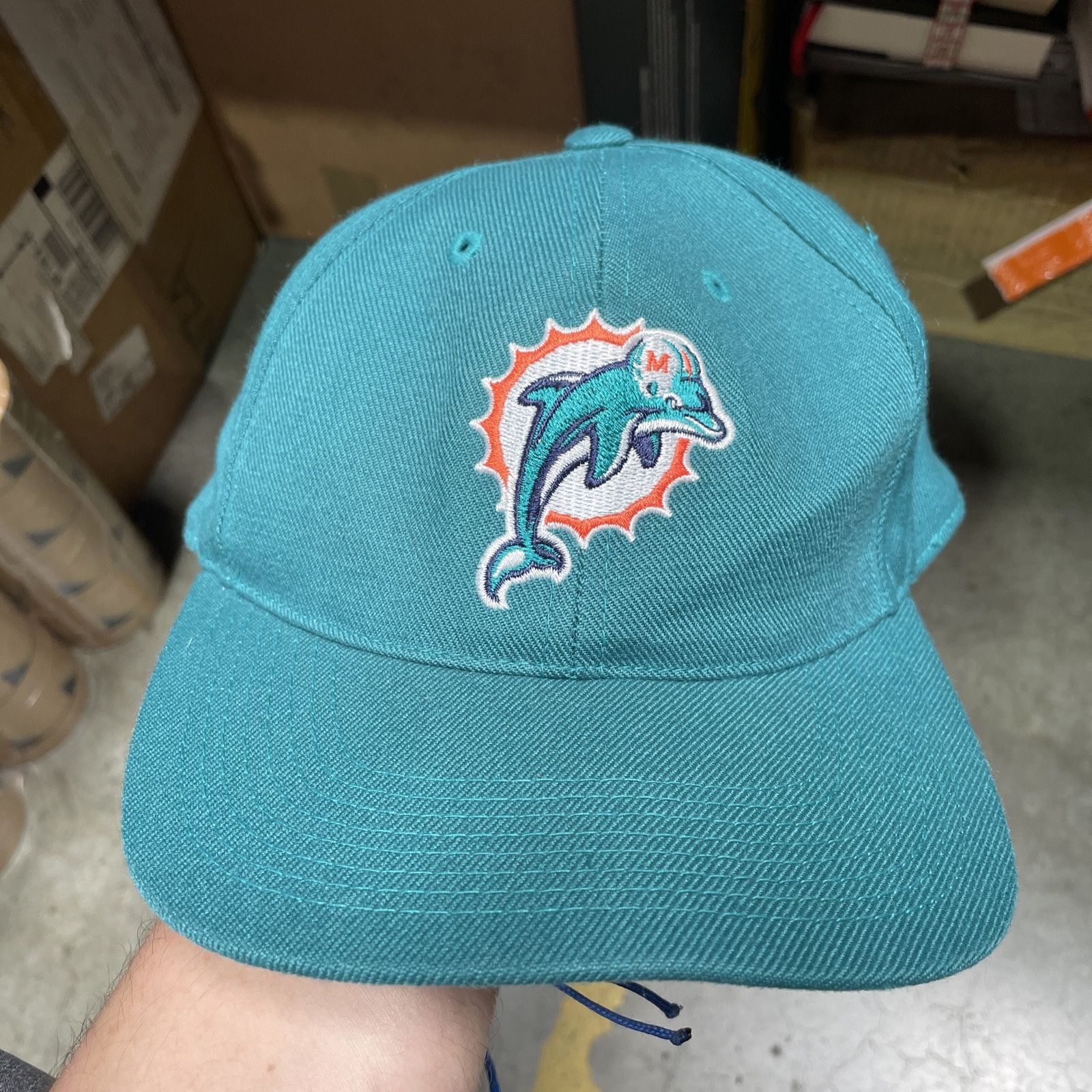 Vintage Miami Dolphins Sports Specialties Embroidered Fitted SZ 7 1/8 Hat NFL