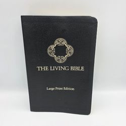 The Living Bible Large Print Edition Red Letter Black Leather 1988 Tyndale Holy