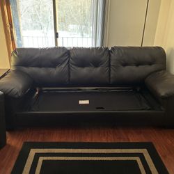 Leather Couch With Pull Out Queen Size Bed For Sale