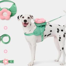 VETRESKA 3-in-1 Flora Dog Backpack & Harness Set
