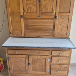 Antique Oak Hoosier Cabinet 
