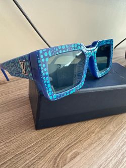 Louis Vuitton LV x Yayoi Kusama Blue Polka Dot Square Sunglasses – Limited Edition