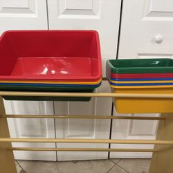 Colorful Multi-Bin Toy & Classroom Organizer – Great Condition!