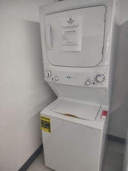 $1248 ENERGY STAR GE Stacked Washer Dryer Combo White