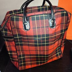 Vintage Plaid Thermos Lunch Bag  