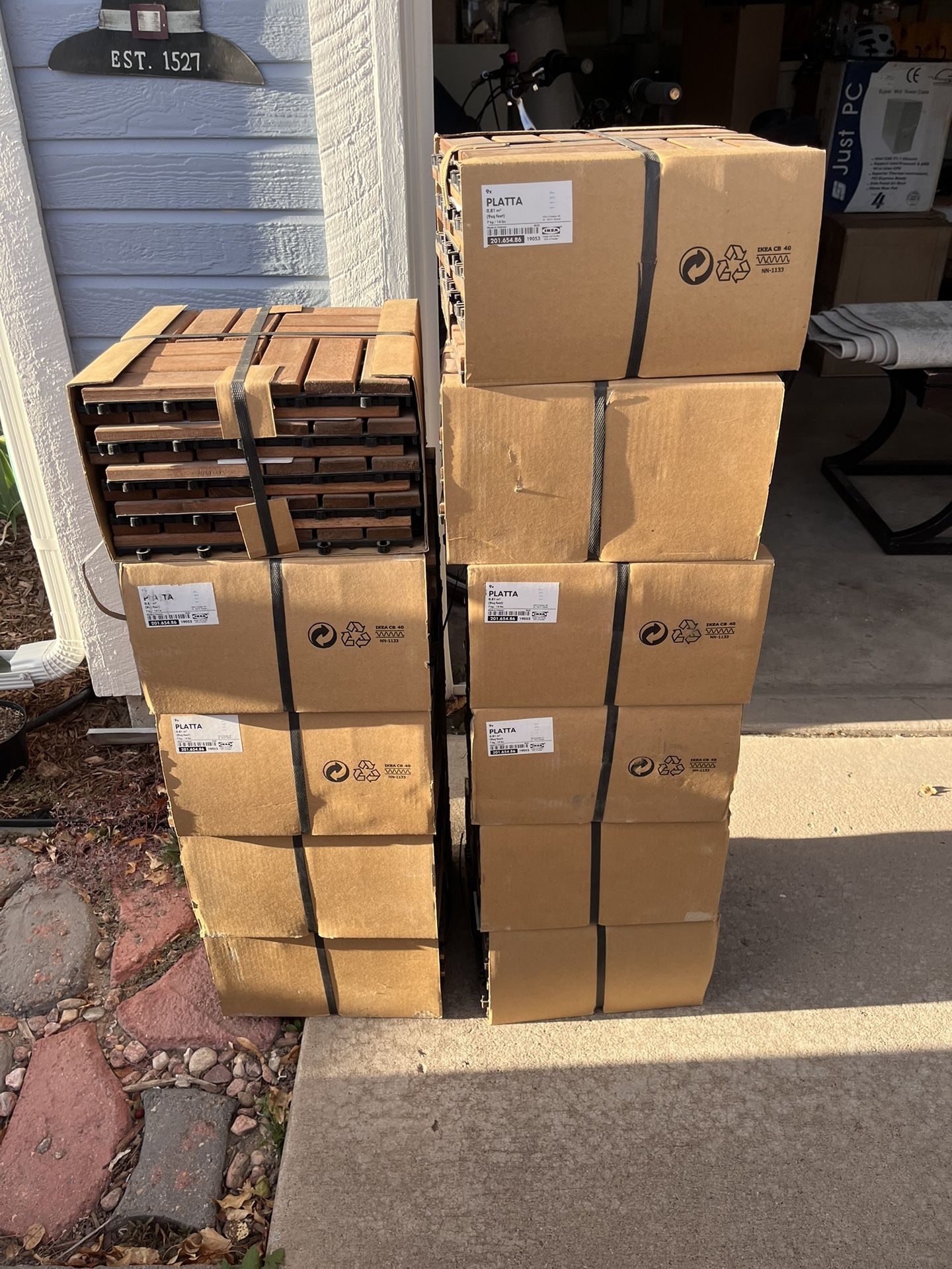 14 BOXES NEW IKEA PLATTA PATIO/ DECK TILES
