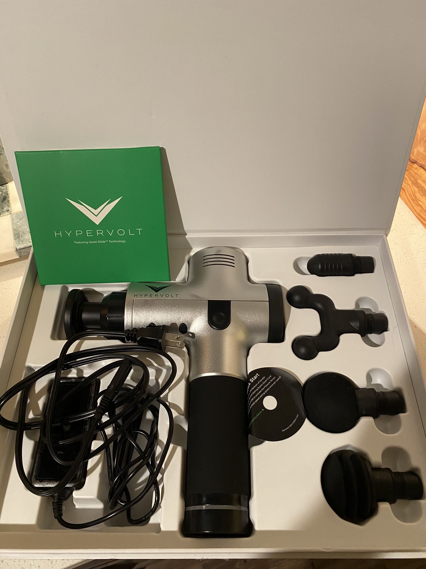 Hyperice Hypervolt Percussion Massage Device Silver with Hard Shell Case