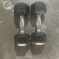 2 - 15 Pound Dumbbells 