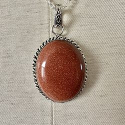 Goldstone Pendant Necklace 