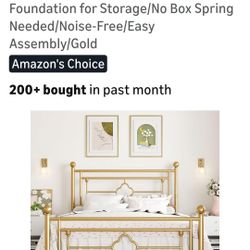 14 INCHES FULL SIZE Metal Platform Bed Frame VINTAGE IRON ART Headboard And Footboard 