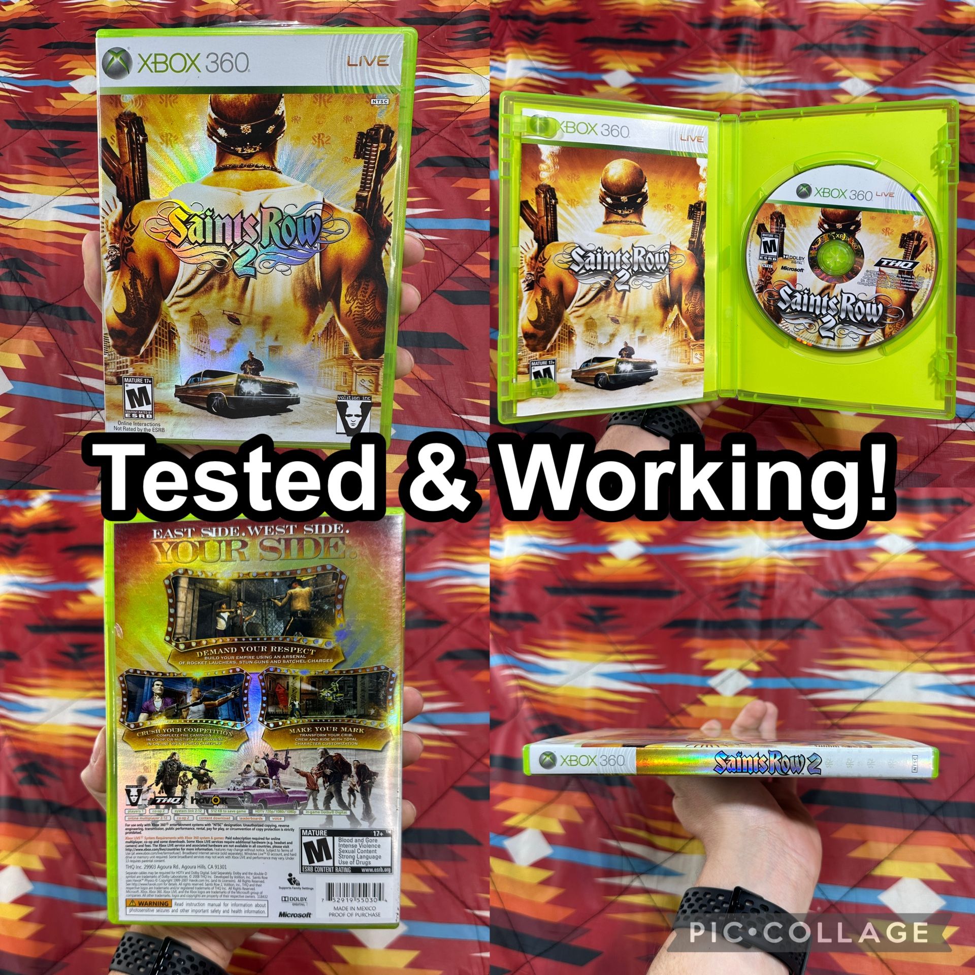 Saints Row 2 (Microsoft Xbox 360, 2008) Tested & Working Complete CIB