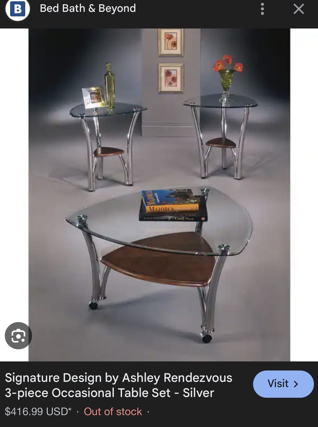 Vintage Signature Design by Ashley Rendezvous 3-piece Occasional Table Set
