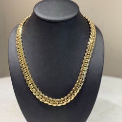 10mm | 12mm | 14mm Miami Cuban Link Premium Quality Gold Plated Heavy Chain Necklace 18k & 14k