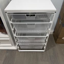 Elfa Classic Medium Cabinet White Drawers