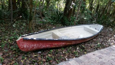 15ft X 4ft American eagle square back fiberglass canoe WITH TRAILER