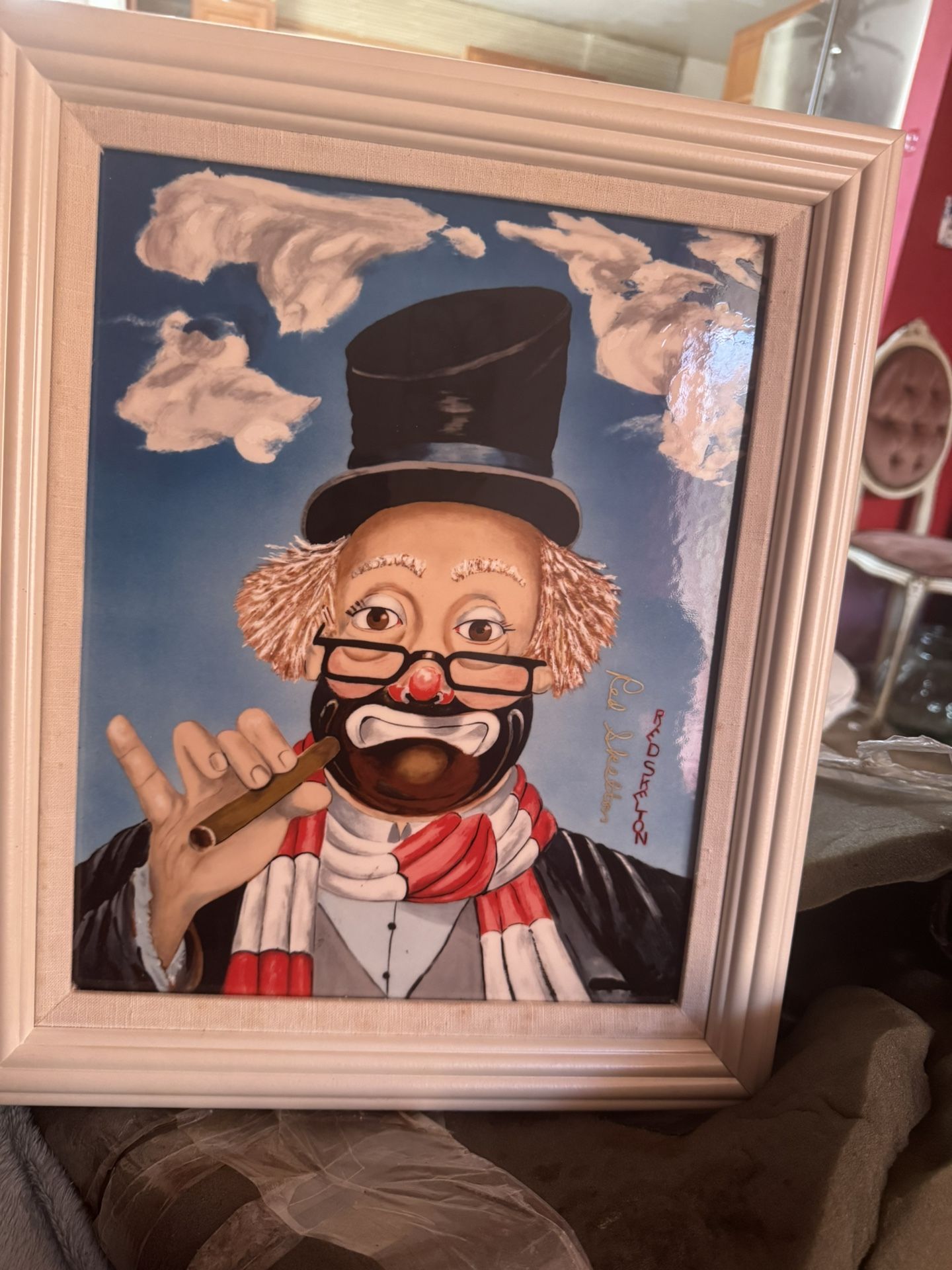 Red Skeleton Painting