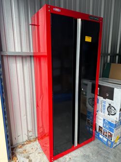 CRAFTSMAN Freestanding Steel Garage Cabinet in Red 31.94-in W x 72.55-in H x 18.41-in D
