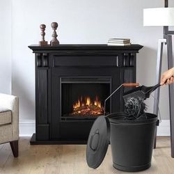 New 5.15 Gallons Large Fireplace Ash Bucket with Shovel