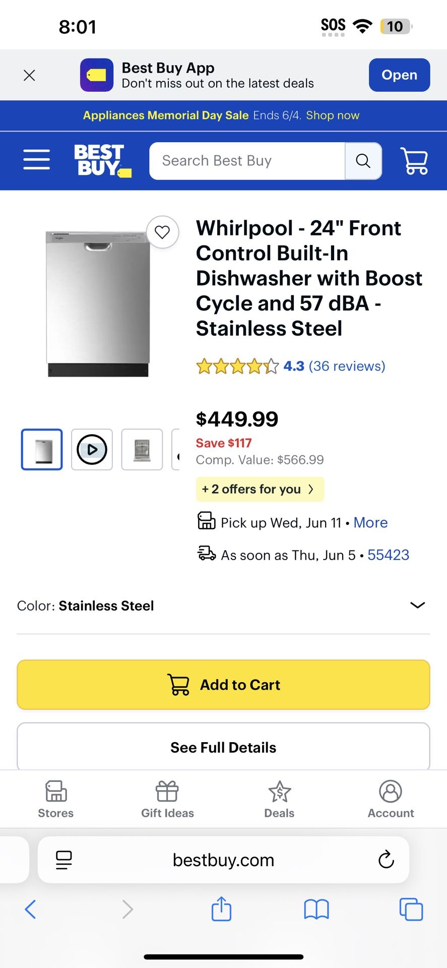 Whirlpool Dishwasher