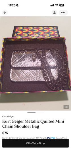 Metallic Silver Geiger Crossbody Bag