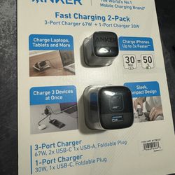 Anker Fast Charging 2-pack 67W and 30W Wall Chargers