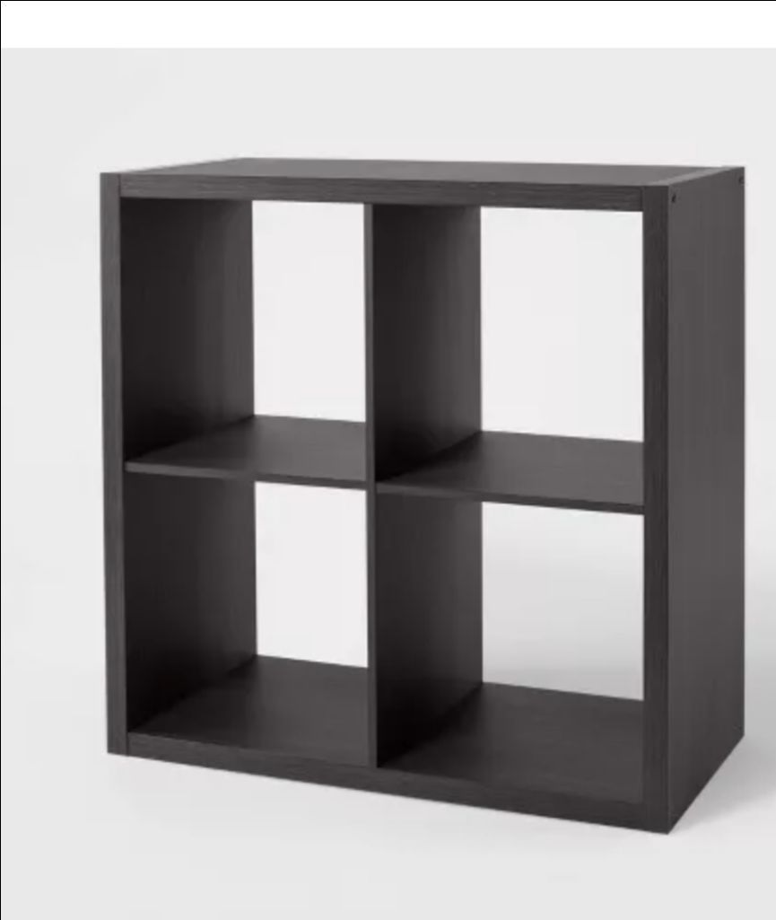 4 Cube Organizer Black Oak stand