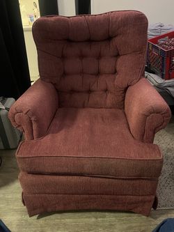 Red Tufted Upholstered Armchair