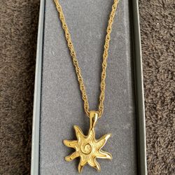 Bellissima Choice 24” Chain Necklace W/ Sun Pendant. .