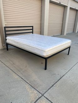 Queen bed frame with mattress