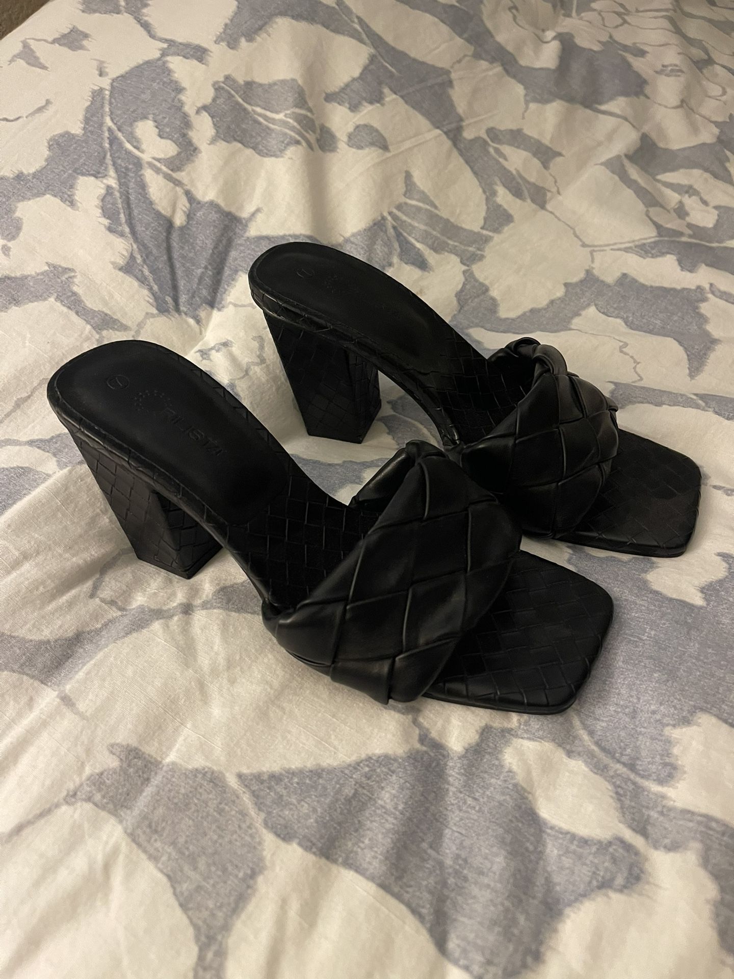 Black Braided Heels