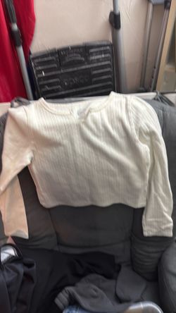 Girls white long sleeve shirt size 7-8