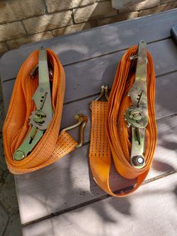 2 HEAVY DUTY 20' FEET WINCH STRAPS