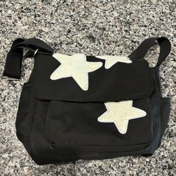 Nylon Tote Bag With Star Pattern