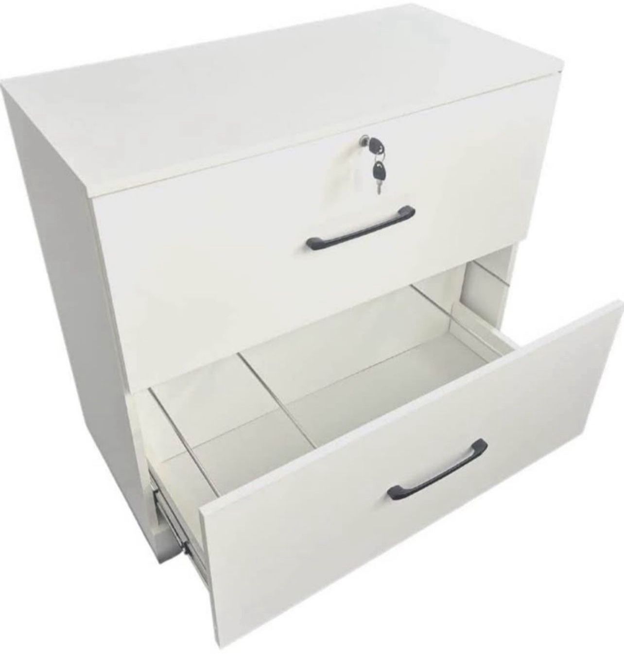 File Cabinet with Lock | 2 Drawers Wooden Lateral Storage Filing Cabinet BRAND NEW