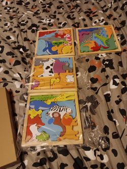 M-wooden puzzles  4 pack